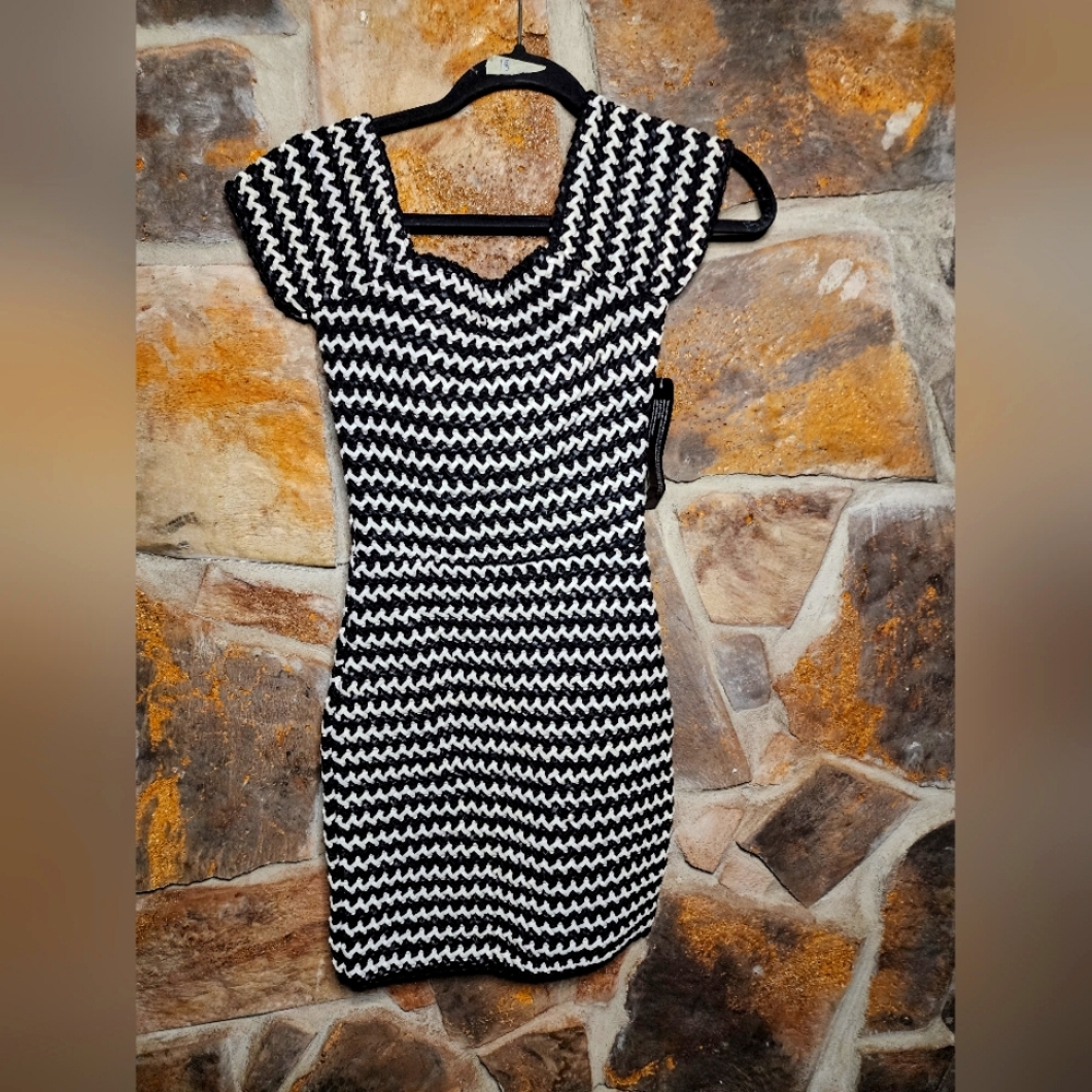 Wyldr black and white braided leather Dress